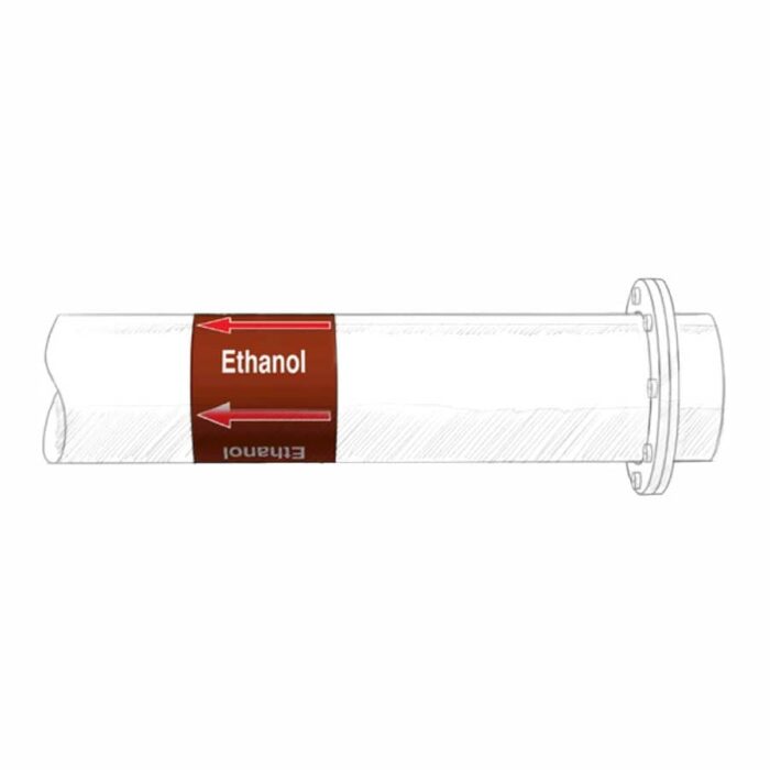 Nastri per l'identificazione dei fluidi con testo e frecce 150mm