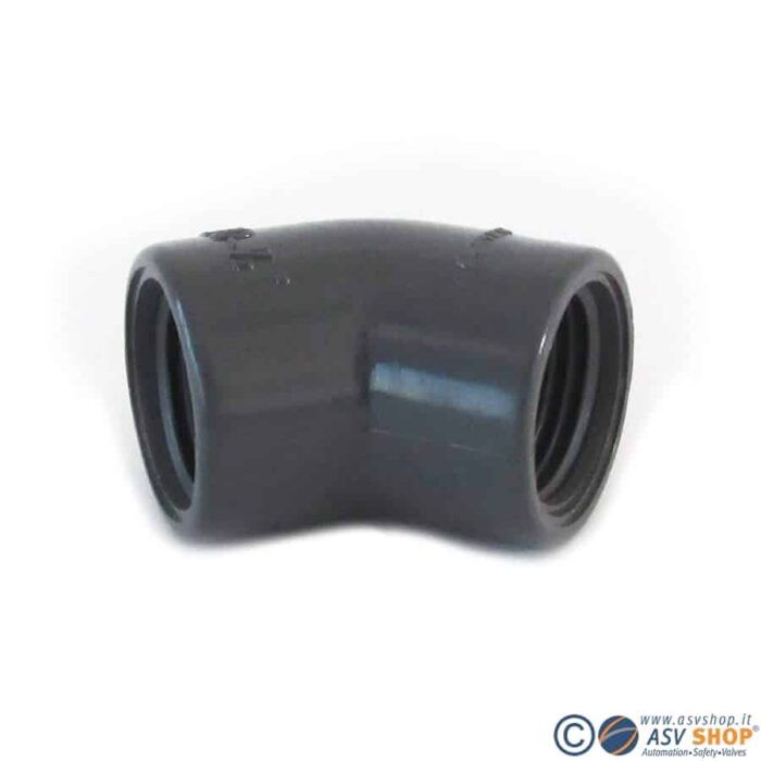 Gomito filettato PVC 45