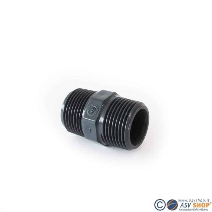 Nipplo filettato maschio in PVC-U