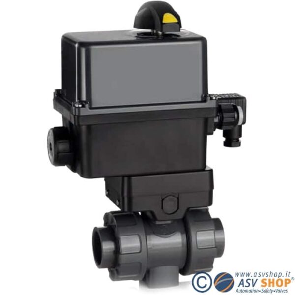 C200-ELE Valvola a sfera PVC, PP, PVDF con servomotore elettrico