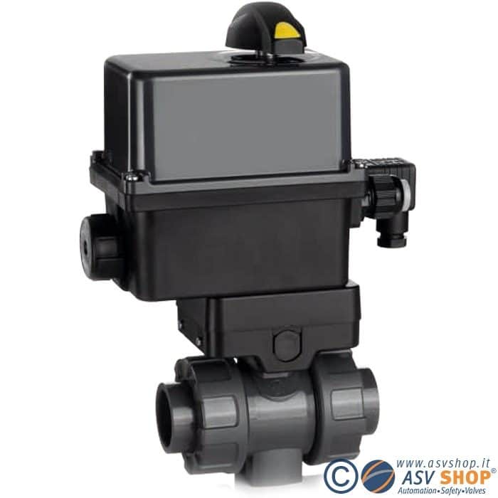 Valvola a sfera PVC, PP, PVDF con servomotore elettrico