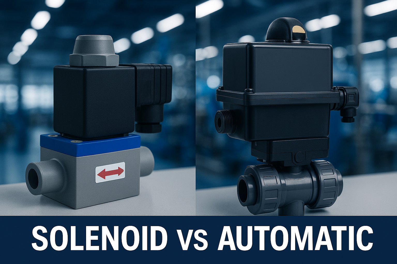 Valvole automatiche a solenoide, sfera e membrana in plastica (PVC, PP PTFE)
