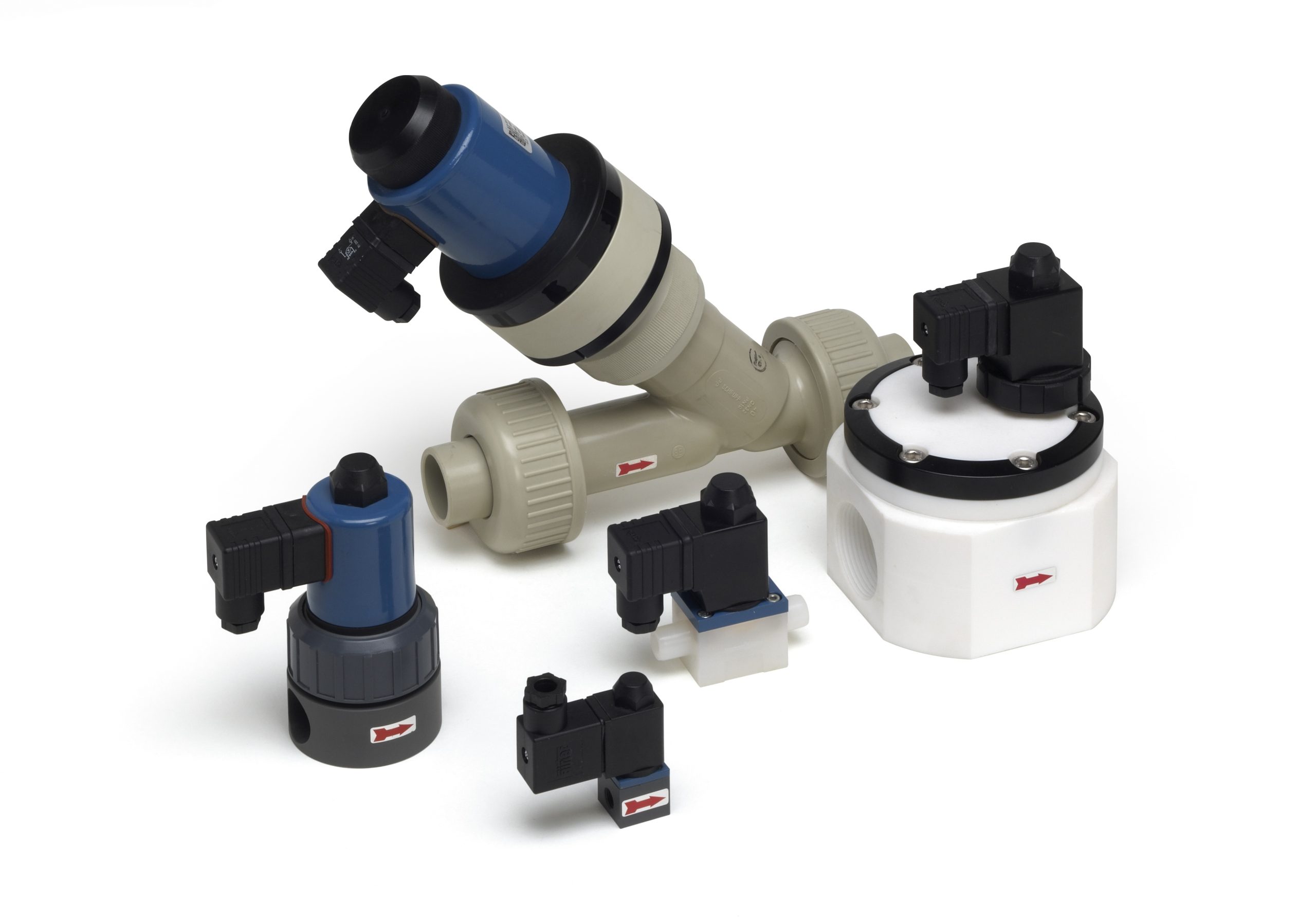 Elettrovalvole in plastica in PVC, PP e PTFE